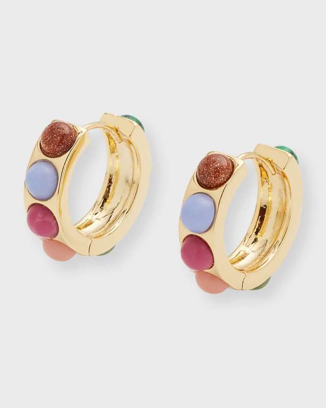 Petra Multi-Stone Huggie Hoop Earrings